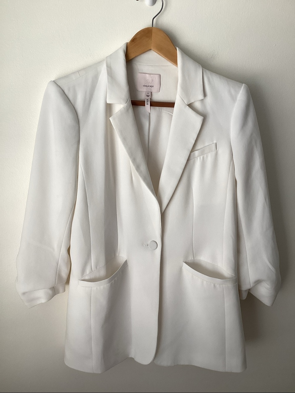 Cinq a Sept Khloe Crepe 3/4 Sleeve Blazer Size 2 - Picture 6 of 12